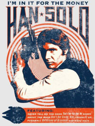 Star Wars Han Solo Retro Poster Women's T-Shirt - Grey - XS