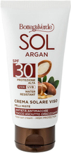 SOL Argan - Crema solare viso - antietà antimacchie '' tocco asciutto opacizzante - con olio di Argan e Vitamina E - SPF30 protezione alta - water resistant - pelli miste