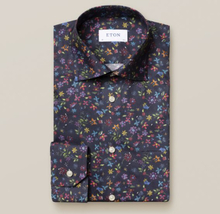 Eton Classic fit Marinblå skjorta med blommande dal