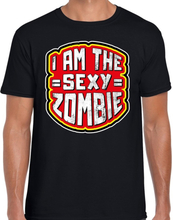 Halloween sexy zombie verkleed t-shirt zwart voor heren