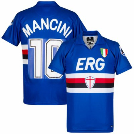 Sampdoria Retro Voetbalshirt 1991-1992 + Mancini 10