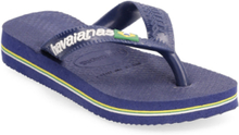 "Hav Kids Brazil Logo Shoes Summer Shoes Sandals Flip Flops Navy Havaianas"