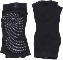 Gaiam Black Toeless Grippy Socks Accessories Sports Equipment Yoga Equipment Yoga Socks Svart Gaiam*Betinget Tilbud