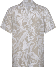 Ss Poplin Aop Seabreeze Tencel Box Tops Shirts Short-sleeved Multi/patterned Knowledge Cotton Apparel