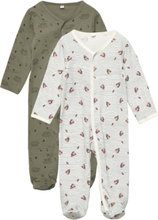 Nightsuit W/F -Buttons 2-Pack Pyjamas Sie Jumpsuit Multi/mønstret Pippi*Betinget Tilbud