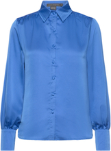 Satin Tops Shirts Long-sleeved Blue French Connection