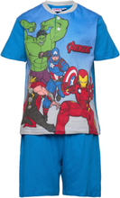 Pyjashort In Box Pyjamas Sett Blå Marvel*Betinget Tilbud