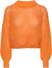 "Objcarome L/S Knit Pullover 126 Tops Knitwear Jumpers Orange Object"