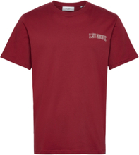 Blake T-Shirt Tops T-Kortærmet Skjorte Burgundy Les Deux