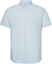 Slhregnew-Linen Shirt Ss Classic Kortermet Skjorte Blå Selected Homme*Betinget Tilbud