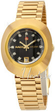 Rado R12416613 Diastar Original Sort/Gul guldtonet stål Ø27.3 mm