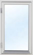 2-glasfönster Trä utåtgående - 1-Luft - Vit 4x4 Vänsterhängd Frostat glas Spaltventil vit