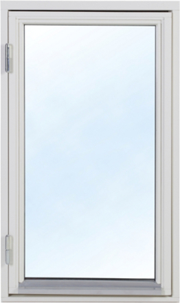 2-glasfönster Trä utåtgående - 1-Luft - Vit 5x8 Högerhängd Frostat glas Spaltventil vit