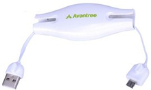 Avantree Viva Micro optrækkeligt sync opladningskabel (Hvid)