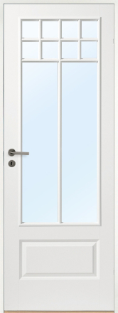 Innerdörr Gotland - Kompakt dörrblad med stort glasparti SP10S Vit (standard) (NCS S 0502-Y) Frostat glas