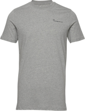 Regular Trademark Chest Print T-Shi T-shirts Short-sleeved Grå Knowledge Cotton Apparel*Betinget Tilbud