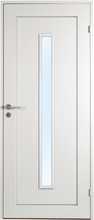 Innerdörr Öland - Massivt dörrblad, 1:spegel, avlångt glasparti Vit (standard) (NCS S 0502-Y) Frostat glas