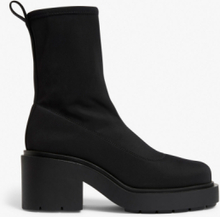 Chunky heel sock boots - Black