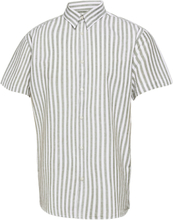 Slhregnew-Linen Shirt Ss Classic Kortermet Skjorte Grønn Selected Homme*Betinget Tilbud
