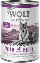Wolf of Wilderness Senior 6 x 400 g - Green Fields - Lamm & Huhn