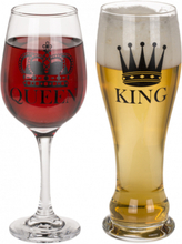 Öl- & Vinglas King & Queen - 2-pack