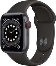 Apple Watch Series 6 Gps + Cellular, 40mm Space Gray Aluminium Case With Black Sport Band