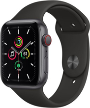 Apple Watch Se Gps + Cellular, 44mm Space Gray Aluminium Case With Black Sport Band