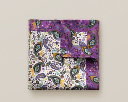 Eton Multifärgad bomullsnäsduk med paisleymönster
