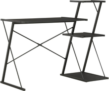 vidaXL Skrivebord med hylle svart 116x50x93 cm