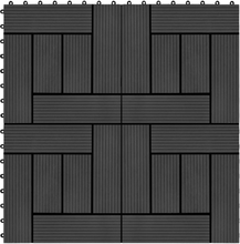 vidaXL Terrassebord 22 stk 30x30 cm 2 kvm WPC svart