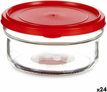 Rund matlåda med lock Röd Plast 415 ml 12 x 6 x 12 cm (24 antal)