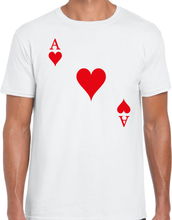 Casino thema verkleed t-shirt heren - harten aas - wit - poker t-shirt