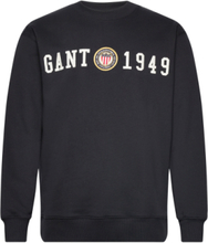 Crest C-Neck Tops Sweatshirts & Hoodies Sweatshirts Black GANT