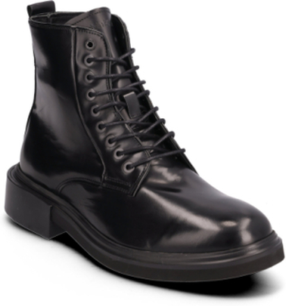 Lace Up Boot Br Lth Snørestøvler Black Calvin Klein