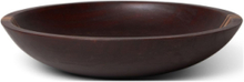 Wood Serving Bowl With Stripes Home Tableware Bowls & Serving Dishes Serving Bowls Brown Lexington Home