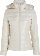 Lw Padded Waisted Nylon Jacket Foret Jakke White Calvin Klein