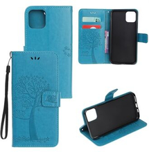 Imprint Tree Owl Wallet Lædertelefontaske til iPhone 12 mini