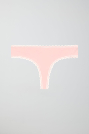 Gina Tricot - Cotton half thong - Truser - Pink - XL - Female