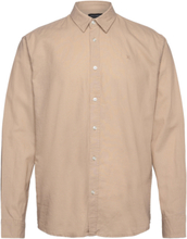 Cotton / Linen Shirt L/S Tops Shirts Casual Beige Clean Cut Copenhagen