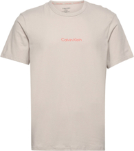 S/S Crew Neck T-shirts Short-sleeved Beige Calvin Klein*Betinget Tilbud