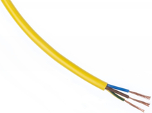 Ronde PVC kabel H05VV-F geel 3x1,5mm