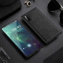 X-LEVEL Vintage Style PU Leather Coated TPU Phone Shell for Samsung Galaxy Note 10/Note 10 5G - Blac