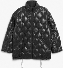 Quilted zip-up jacket - Black