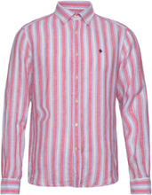 Happy Linen Stripe Bd Shirt Shirts Linen Shirts Rosa Morris*Betinget Tilbud