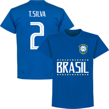 Brazilië T. Silva 2 Team T-Shirt - Blauw - XXXL