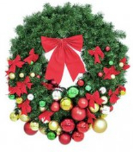 EUROPALMS Premium Fir Wreath, decorated, 90cm