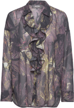 Mmjelena Voile Marble Shirt Tops Shirts Long-sleeved Purple MOS MOSH