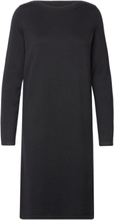 Women Dresses Flat Knitted Kneelength Knælang Kjole Black Esprit Casual