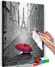 DIY lærred maleri - Paris (Red Umbrella) 40 x 60 cm