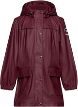 Rainwear Jacket Long Outerwear Rainwear Jackets Burgunder Müsli By Green Cotton*Betinget Tilbud